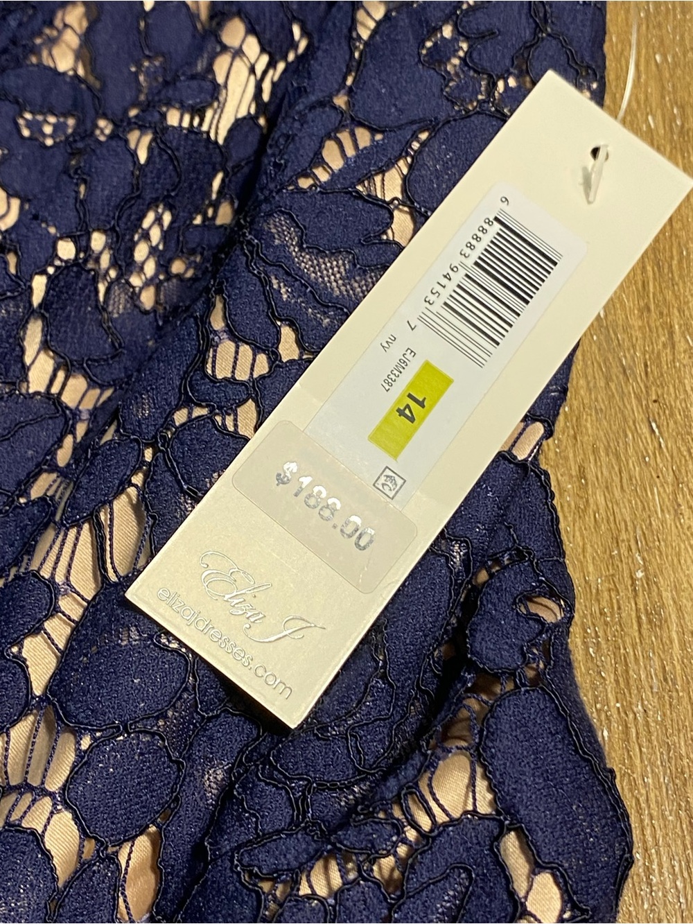 Eliza J Navy Blue Lace Dress Size 14 NWT - Picture 2 of 15